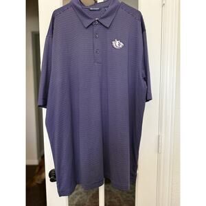 Men’s Purple Striped TCU Horned Frogs Polo Shirt 2XL  – DryTec